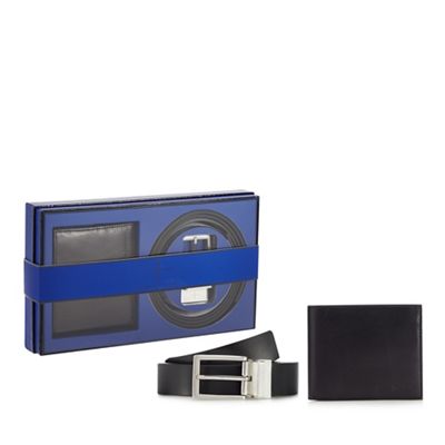 J by Jasper Conran - Black leather wallet and belt set