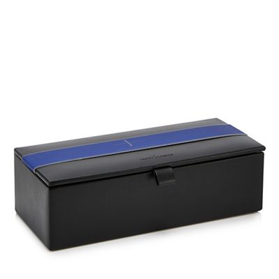 J by Jasper Conran - Black leather watch box with a coin tray