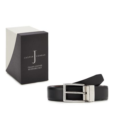 J by Jasper Conran - Black Italian leather reversible belt