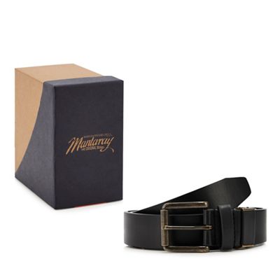 Mantaray - Black leather belt