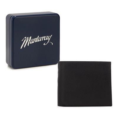 Mantaray - Black leather billfold wallet
