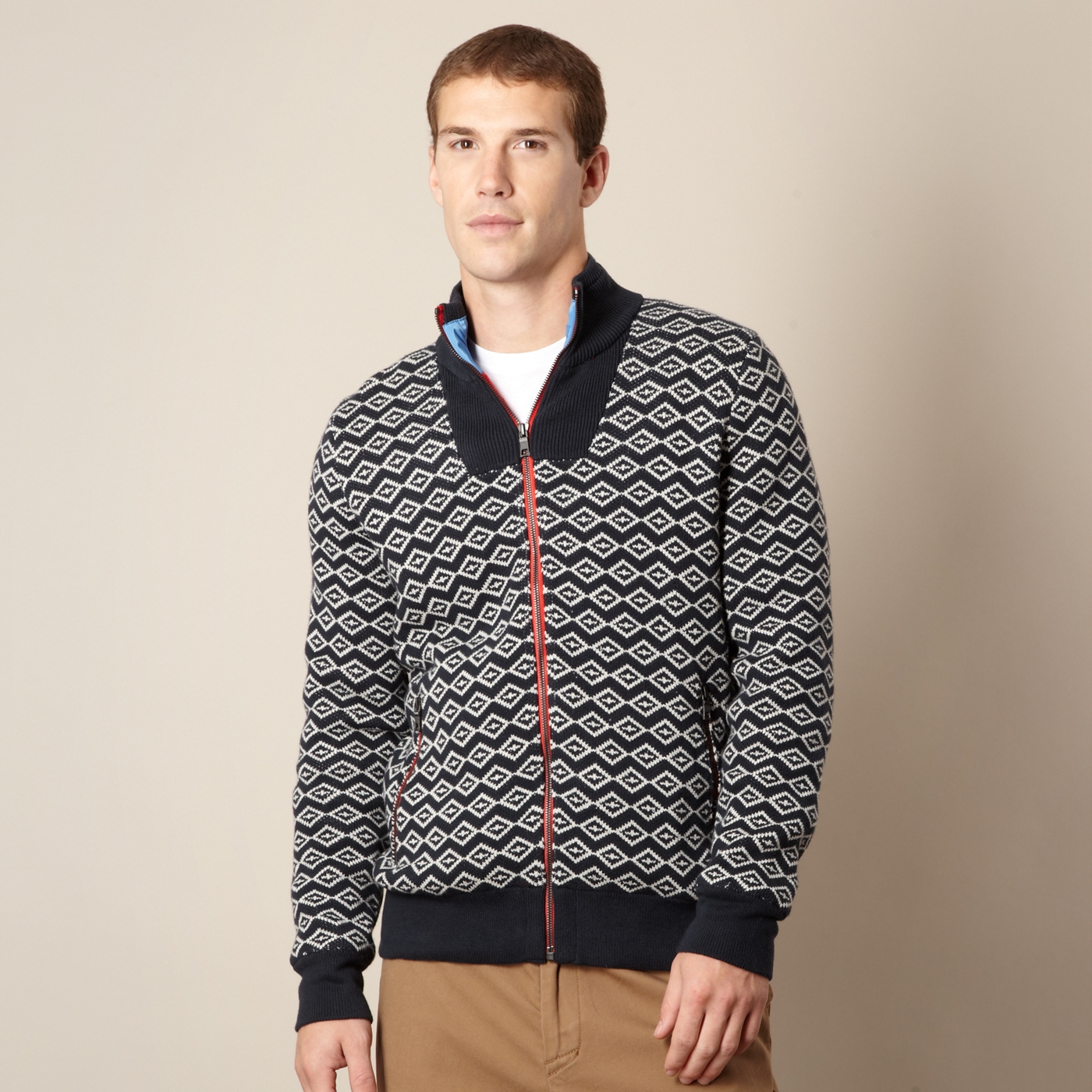 Nautica Navy graphic print cardigan