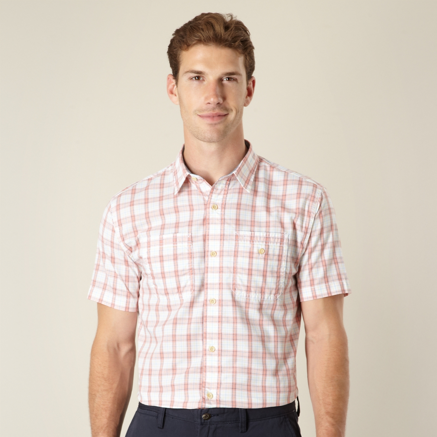 Nautica Pink seersucker checked shirt