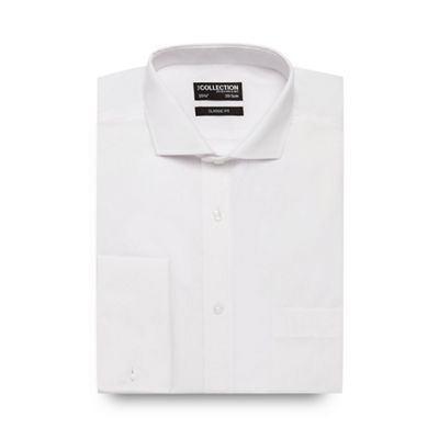 The Collection - White double cuff regular fit shirt
