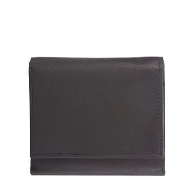 The Collection - Black leather small trifold data protection wallet