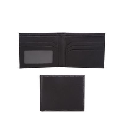 The Collection - Black leather slim data protection lined wallet