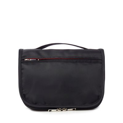 The Collection - Black flap hanging wash bag