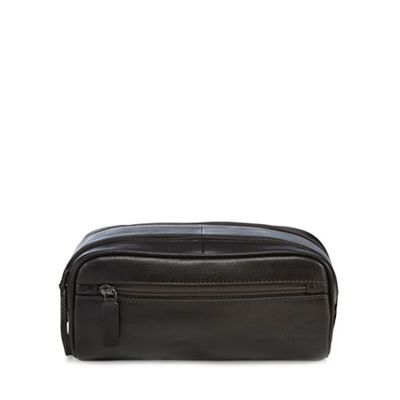 J by Jasper Conran - Dark brown leather washbag