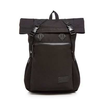 Red Herring - Black roll down backpack