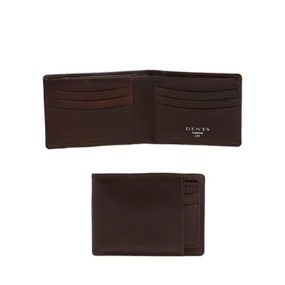 Dents - Brown leather slim billfold wallet and card holder