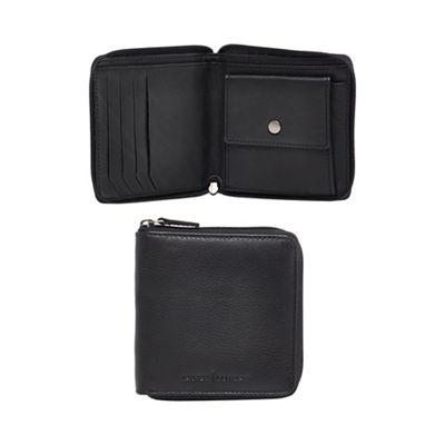 J by Jasper Conran - Black leather zip around wallet