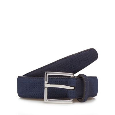 Red Herring - Navy perforated suede belt