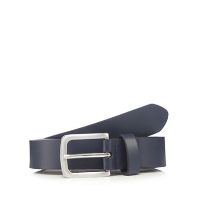Red Herring - Navy leather skinny belt