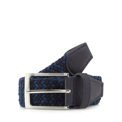 Maine New England - Big and tall navy stretch weave belt