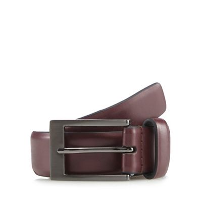 The Collection - Big and tall wine red leather belt
