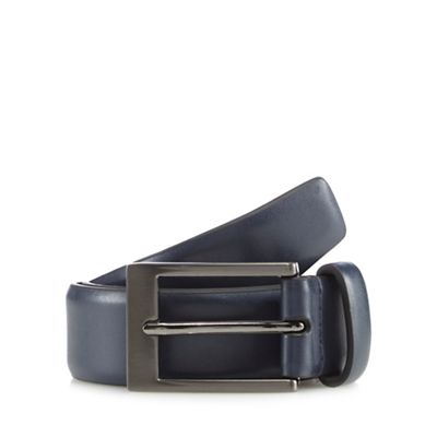The Collection - Big and tall navy leather belt