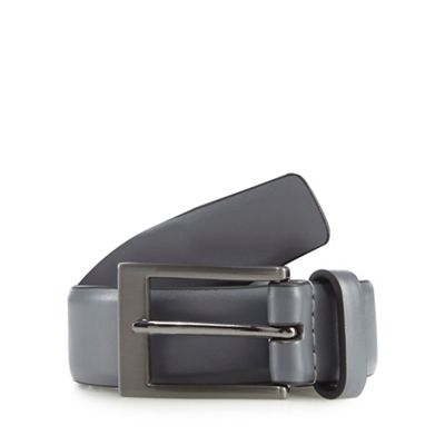 The Collection - Big and tall grey leather belt