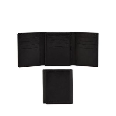 Dents - Black leather tri-fold wallet