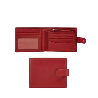 Mantaray - Red leather and canvas mix billfold wallet