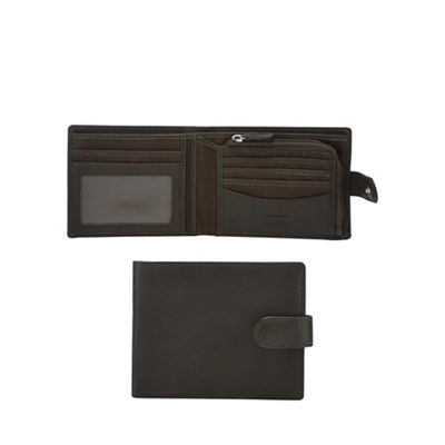 Mantaray - Khaki leather and canvas mix billfold wallet