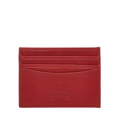 Mantaray - Red leather and canvas card holder