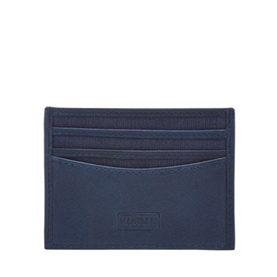 Mantaray - Blue leather and canvas card holder