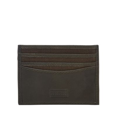 Mantaray - Khaki leather and canvas card holder