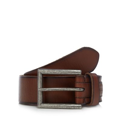 RJR.John Rocha - Big and tall designer tan leather debossed logo belt