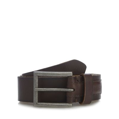 RJR.John Rocha - Designer dark brown leather debossed logo belt