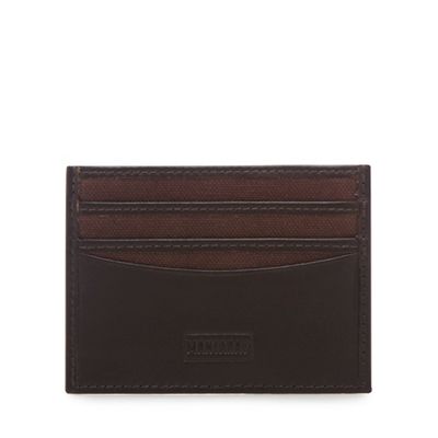 Mantaray - Brown leather and canvas card holder