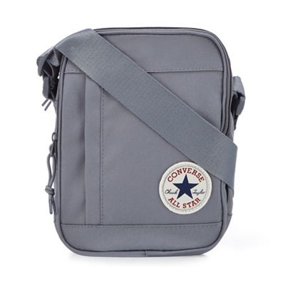 Converse - Grey logo applique cross body bag