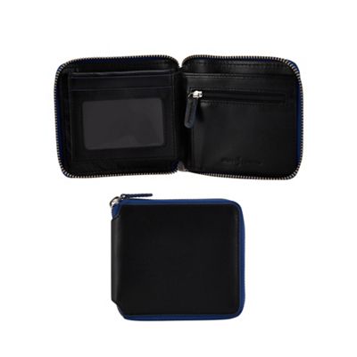 J by Jasper Conran - Black leather colour pop zip around wallet