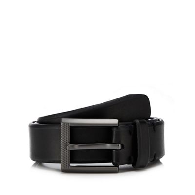 The Collection - Big and tall black leather belt
