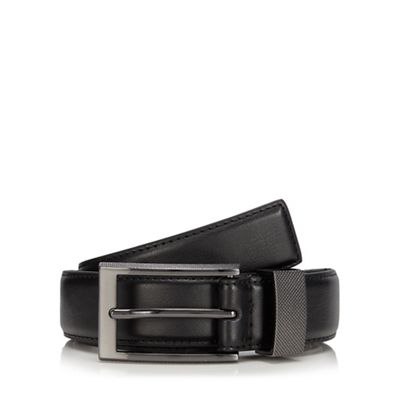 The Collection - Big and tall black leather belt