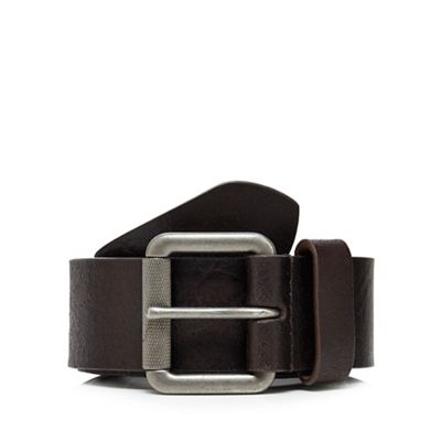 Mantaray - Brown leather buckled belt