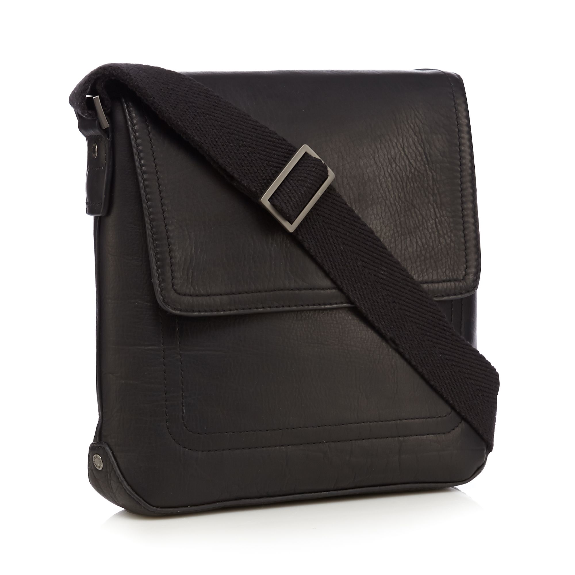 J By Jasper Conran Mens Designer Black Leather Small Utility Bag From ...
