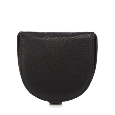 The Collection - Black leather coin data protection lined pouch
