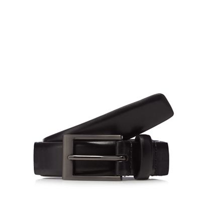 The Collection - Big and tall black classic leather belt