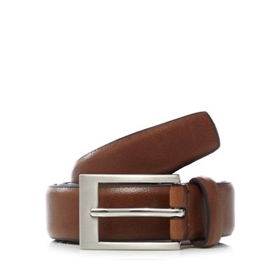 The Collection - Big and tall tan classic leather belt