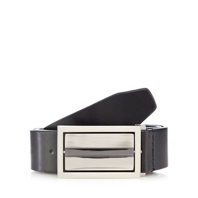 The Collection - Black leather flip buckle belt