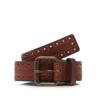 Red Herring - Tan leather skinny belt
