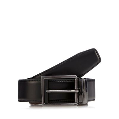 The Collection - Black matte reversible leather belt