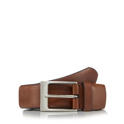 The Collection - Big and tall brown leather belt