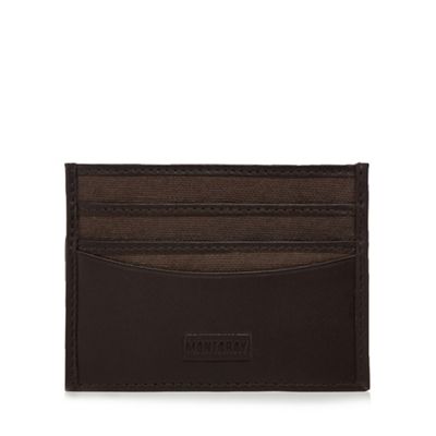 Mantaray - Dark brown leather credit card holder