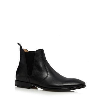 Jeff Banks Designer black leather Chelsea boots | Debenhams