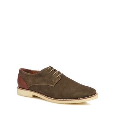 Red Herring - Khaki suede 'Rennes' Derby shoes