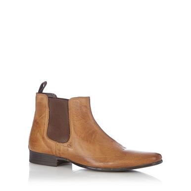 Light tan smooth leather chelsea boots - Men - Debenhams.com