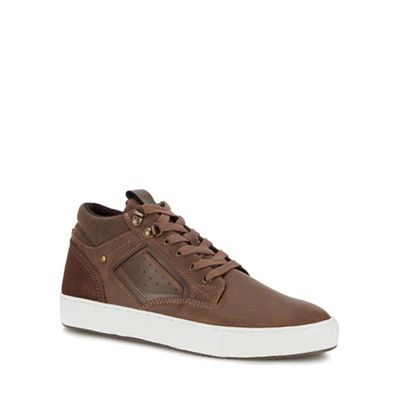 Red Herring - Brown 'Seb 2' high top trainers