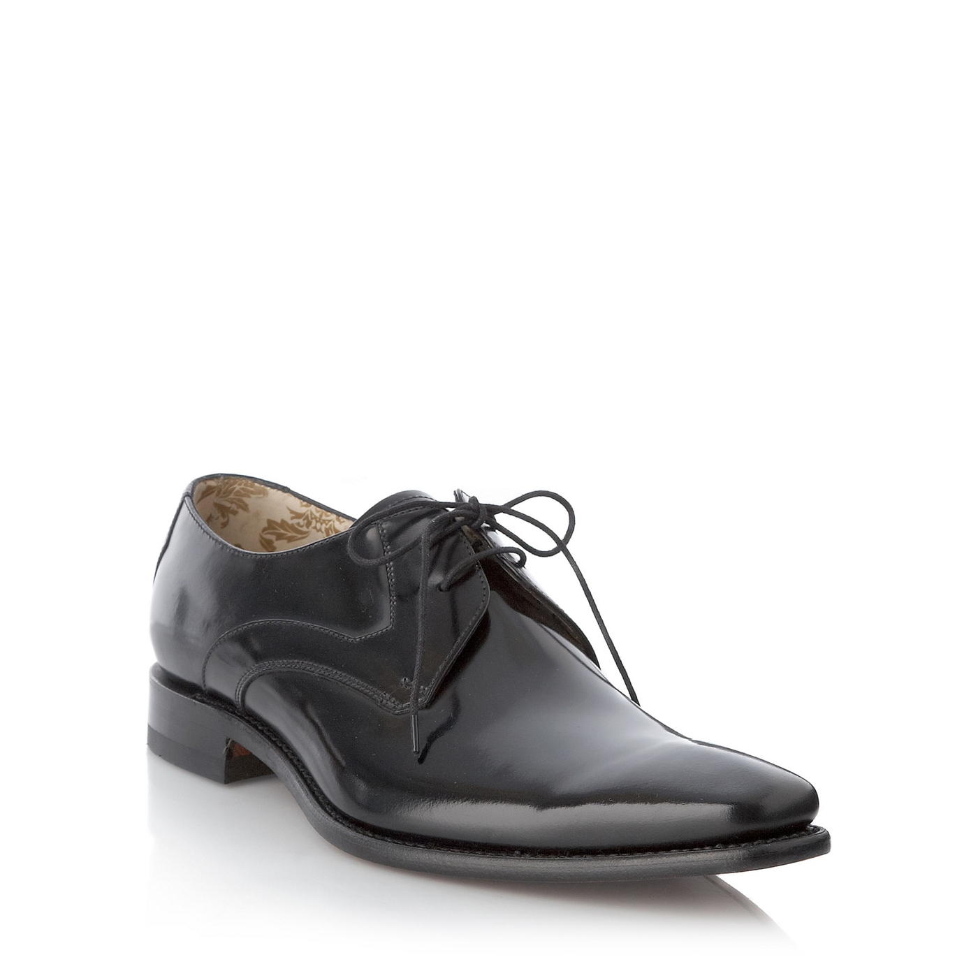 Loake Wide fit black pointed smart shoes