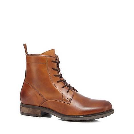 J by Jasper Conran Tan burnished leather boots | Debenhams